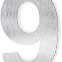 House Number - 6 Inch Stainless Steel Floating Home Address Number, Rustproof & Easy Install, Silver, Number 9