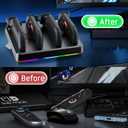 Charging Dock Station for Nintendo Switch 2 Joycon Controller, FANPL Charger Stand for 4 Joy-Con 2 with Charging RGB Indicator and Type C Charging Cable - Flat Version