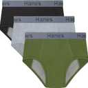Hanes Boys Overnight Underwear, 3-Pack, Light & Moderate Leaks, Confident Nights Overnight Underwear, Multi-Pack (Large, Black/Grey)