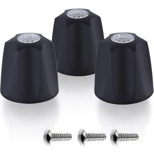 Shower Knobs 3 Piece Replacement Compatible with Price Pfister Windsor Tub and Shower Faucets,Shower Faucet Handle Replacement,3 Pieces Hot Cold and Diverter Shower Handles Replacement (Matte Black)