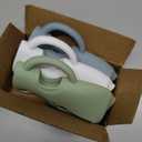 BUSOHA 3 Pack Silicone Sleeves for Avent Baby Bottles - Anti Breakage Baby Bottle Holder with Handle, Compatible with Avent Natural Glass Baby Bottles, 8 OZ (Dark Green+Dark Blue+White)