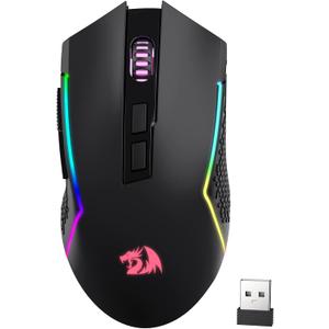 Redragon M693 Wireless Gaming Mouse, 8000 DPI Mice w/ 3-Mode Connection, BT & 2.4G Wireless, 7 Macro Buttons, Reliable Power Capacity for PC/Mac/Laptop (Standard, Black)