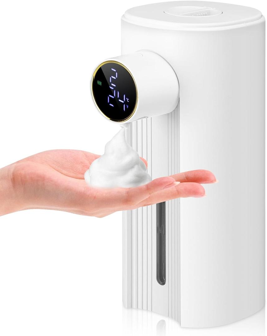 Automatic Soap Dispenser Foam Bathroom: White Plastic Rechargeable Modern Touchless Countertop 5 Adjustable Auto Smart Electric Foaming Soap Dispenser - Kitchen - Hand Dish Lotion Couple Kids