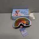 Kids Ski Goggles for Boys Girls Aged 3-14, 100% UV Protection OTG Ski Goggles