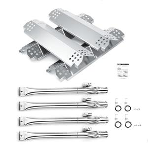 BBQMANN Grill Repair Parts Kit for Nexgrill 4 Burner 720-0830H, 720-0830D, 720-0783E, 720-0783H Stainless Steel Pipe Burner Tube, Heat Shield Tent Plates Replacement incomplete