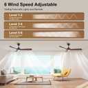 52 Inch Modern Ceiling Fan with Light and Remote & APP Control, ABS Ceiling Fan with 3 Blades and Downrods, Reversible Quiet DC Motor, Farmhouse Ceiling Fan for Bedroom Living Room Patio Porch
