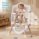 9-in-1 Convertible Baby High Chair for 6 Months to 8 Years, Grow-with-Me Highchair for Toddlers and Infants with 5-Point Safety Harness, Lockable Wheels, Adjustable Removable Tray, BPA-Free (Pink)
