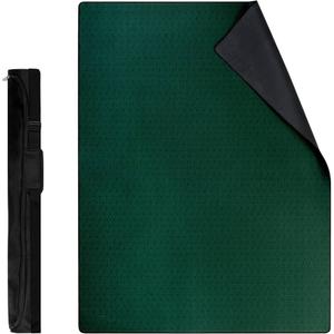 Board Game Mat 31 x 31 in, Mahjong Mat for Table with Carrying Bag, Neoprene Playmat, Table Cover for Board Games, Tile, Poker, RPG and Dominoes - Green  