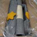 32In Cute Cat Tower for Indoor Cats with Cat Condo, Plush Platform, Hammock, Sisal Scratching Posts, Dangling Ball, Tall Cat Tree Tower with Self-Grooming Brush (Light Grey)