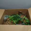 2 Set Fake Ferns with Hanging Baskets, Artificial Boston Ferns for Outdoors, Fake Hanging Ferns Outdoor Artificial Hanging Plants for Front Porch Garden Balcony Patio Home Decor, No Assembly (Green X 2)