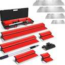 Drywall Skimming Blade Set with Replaceable Blades, 10", 16", 24", 32" Stainless Steel Skimming Blades with Extension Handle, Drywall Finishing Tools for Plasterboard and Wallboard