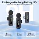 BOYA BY-V20 Wireless Microphones for iPhone 17/16/15 & Android/Laptop with USB-C Port, 328ft Range, 9H Battery Life, Noise Reduction Mini Mic Clip on Lapel Microphone Wireless for Video Recroding