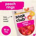Snak Club Peach Rings Gummy Candy, Fruit Flavored Candy Gummies, Soft and Chewy, Gluten-Free and Vegan Snacks, 16 oz Resealable Bag (EXP 07/17/26)