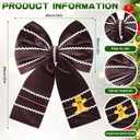 Civaner Extra Large Gingerbread Bow Christmas Tree Topper 16 x 22 Inches Christmas Velvet Bow for Wreath Xmas Tree Ornaments Decoration for Home Winter Holidays Indoor Outdoor Gift