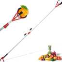 Fruit Picker Pole 54-88 Inch Adjustable, Heavy Duty Telescoping Fruit Grabber with Soft Rubber Claw, Fruit Picking Tool for Oranges Lemons Apples Avocados Gentle Harvesting