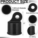 8 Pack Rail End Cap for 1-5/8" OD Post Pipe Top Rail End for Chain Link Fence Aluminum Powder Coated Chain Link Black Fence Loop Outside Diameter Top Pipe Residential Commercial Use