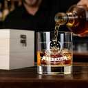 LIGHTEN LIFE 2026 Retirement Gifts for Men 12 OZ,Retirement Whiskey Glass in Valued Wooden Box,Funny Party Decoration,The Legend Has Retired Gifts