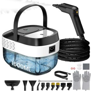 Pressurized Steam Cleaner 1.6L, 3-Level Adjustable Steamer for Cleaning, 10s Heat-Up, 2500W Handheld Steamer Cleaner for Home, Car, Kitchen, Floor, Multi-Surface Cleaning Machine, 22pcs Accessories