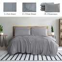 Mueller Ultratemp King Size Sheets Set, Super Soft 1800, 6 Piece, Deep Pocket up to 16" Cooling Sheets King Size, Transfers Heat, Breathes Better, Hypoallergenic, Wrinkle, Light Grey (King, Light Gray)