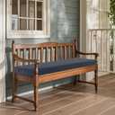 Outdoor Bench Cushion Waterproof 48"x18" Fade-Resistant Patio Furniture Cushion with Ties for Porch Swing, Loveseat, or Indoor Bench Replacement, Dark Grey