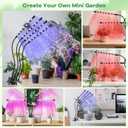 Led Grow Lights, 4 Heads Red Blue Plant Light with Clamp for Indoor Plants & Seed Starting, 10-Level Dimmable, Auto On Off, Timing 3 9 12Hrs