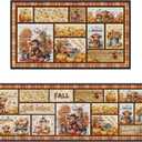 Fall Highland Cow Kitchen Rugs Set, 2 Pcs Pumpkin Farmhouse Runner Rugs for Kitchen Home Decor, Autumn Seasonal Floor Mats Housewarming Gifts (16"28" & 16"47")