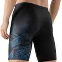 Angel season Swim Jammers for Men Quick Dry Athletic Compression Training Swimsuit Durable Chlorine Resistant Swim Short Drak Black (Black, M)