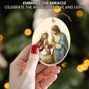 2 x Nativity Ornaments for Christmas Tree - Jesus Christmas Ornaments - Ceramic Ornament Nativity Scene - Holy Family Christian - Decorations Religious Gifts (Nativity)