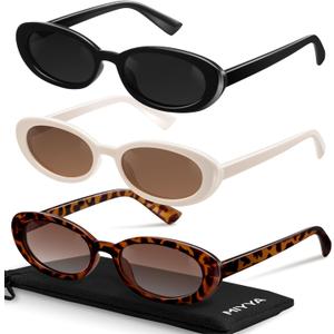 miyya Old Money Polarized Oval Sunglasses  2025 Edition, UV400 Protection, Feather-Light Fit & Trendy Colors (Black/Pearl/Tortoise)