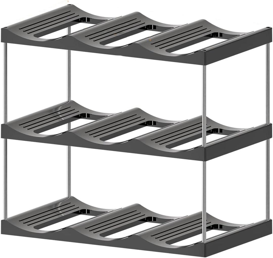 Space Saving Stackable Water Bottle Shelf Space Efficient Water Bottle Storage Holder Functional Organizers for Cabinets