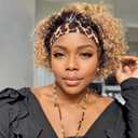 INSTASTYLE Headband Wig Human Hair Wigs for Black Women Blonde Ombre Pixie Cut Wig Human Hair Put on and Go Glueless Wig Curly Headband Wigs 150% Density Natural Black 8 Inch,T27