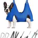 ATESON Pet Grooming Hammock for Small Dogs & Cats with Nail Clippers/Nail Trimmers/Grooming Scissors, Dog Grooming Harness for Nail Trimming, Pet Grooming Sling Helper (Blue), Size Small