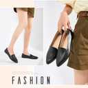 FINIWOR Loafers for Women Flats Shoes Women Pointed Toe Dress Shoes Comfortable Memory Foam Penny Loafers Slip On Shoes, Size US 9