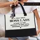 Canvas Tote Bag for Women Zipper Makeup Bag (Trulygreat)