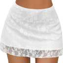 Avidlove Mini Skirt Lace Skirt for Women Sexy Half Slips Short Going Out Skirt Y2K Summer Skirts (Medium, White)