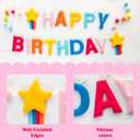 HOUSE OF PARTY Happy Birthday Banner | Rainbow Happy Birthday Sign | Felt Birthday Bannerfor Birthday Backdrop Bday Party Decoration