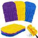 Zubebe 3 Pcs Duster Refill Reusable Fleece Duster Refills Feather Flat Dusters Multi Surface Washable Cleaning Pads Tools for Home, Blinds, Car, Pet, Furniture, Fans (Yellow,Blue,Purple)