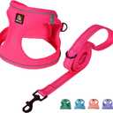BELLA & PAL Step in Vest Harness for Small and Medium Dogs, No Pull Small Dog Harness with Leash Set, Comfortable Air Mesh Dog Vest Harness with Reflective Strip (Hot Pink, XXS)