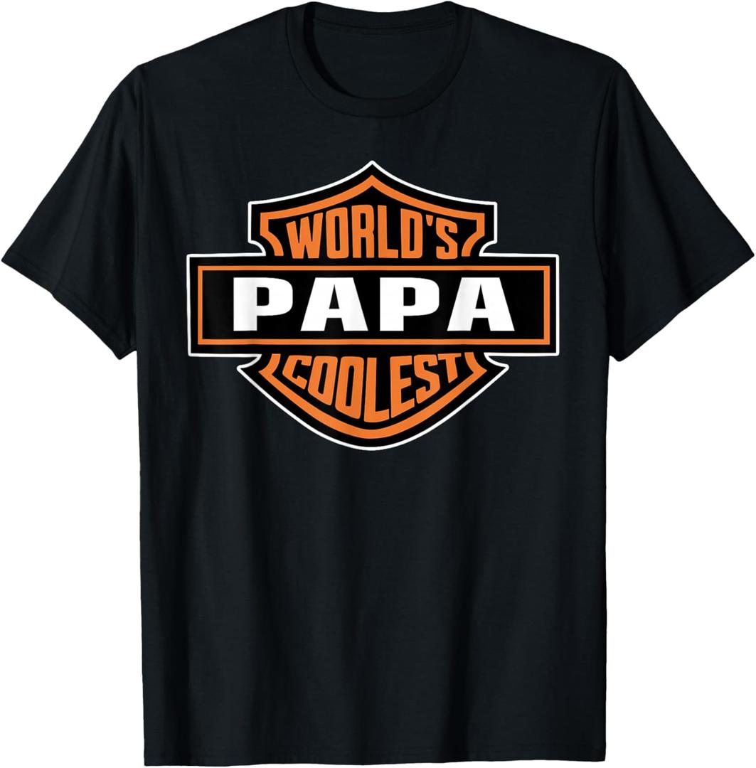 Mens World's Coolest PAPA Best Dad in The World Father's Day T-Shirt, Size: XL