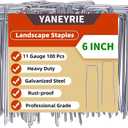 Galvanized U-Shaped Garden Stakes, 6 Inch 100 Pcs Landscape Staples, Ground Stakes, for Decoration Weed Barrier Fabric, Irrigation Tubing, Holding Fence, Tarpaulin (100, 6 INCH)