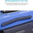 TIANSE Spiral Coil Binding Machine, Manual Book Maker Punch Binder with Electric Coil Inserter, Disengaging pins, Adjustable Side Margin, Comes with 100pcs 5/16'' Plastic Coil Binding Spines & Plier