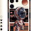 Gencyfu for Samsung Galaxy S24 Ultra Case, Astronaut Pattern Slim Liquid Silicone Anti Slip for Galaxy S24 Ultra Phone Case 6.8 inch, Space White