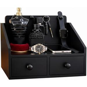 Mens Organizer,Cologne Organizer for Men with Drawer,Perfume Organizer,Cologne Stand,Perfume Stand,Bathroom Countertop Storage,Shelf for Dresser,Mens Bedroom Gift