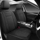 CAROMOP Premium PU Leather Car Seat Covers Full Set,Waterproof Split Bench Covers for Cars, Universal Car Interior Covers Seat Protectors for Sedans SUVs Pick-up Trucks(Black)