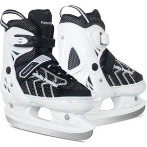 MammyGol Kids Ice Skates Adjustable Boys or Girls Adult Ice Hockey Skates Lace-Up Ice Skate Youth for Beginner with Breathable Liner (Medium(1-4 US), White)