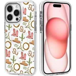 DAIZAG Magnetic Case for iPhone 13 Pro Max,Western Cowgirl Deer Head Design On Clear Base,Compatible with MagSafe | Shockproof Military-Grade Protection, Slim Cover Case for Men Boys Woman Girls