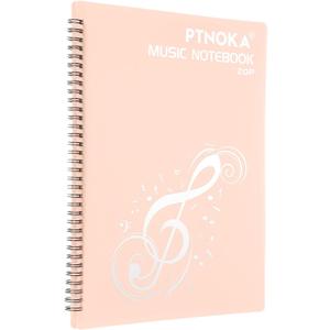 MECCANIXITY Sheet Music Folder Display 10 Sleeves 20 Pages Spiral Binder Organizer, Letter Size 8.5 x 11 Paper A4 Documents Storage Holder Bag (Light Pink)