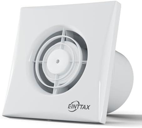 EINTTAX 4 Inch Bathroom Exhaust Fan, 130m³/h Quiet Ventilation Extractor with Check Valve, Wall/Window Mount Bathroom Exhaust Fan for Kitchen, Garage, Office, Shop, 12W, 34 dB, White