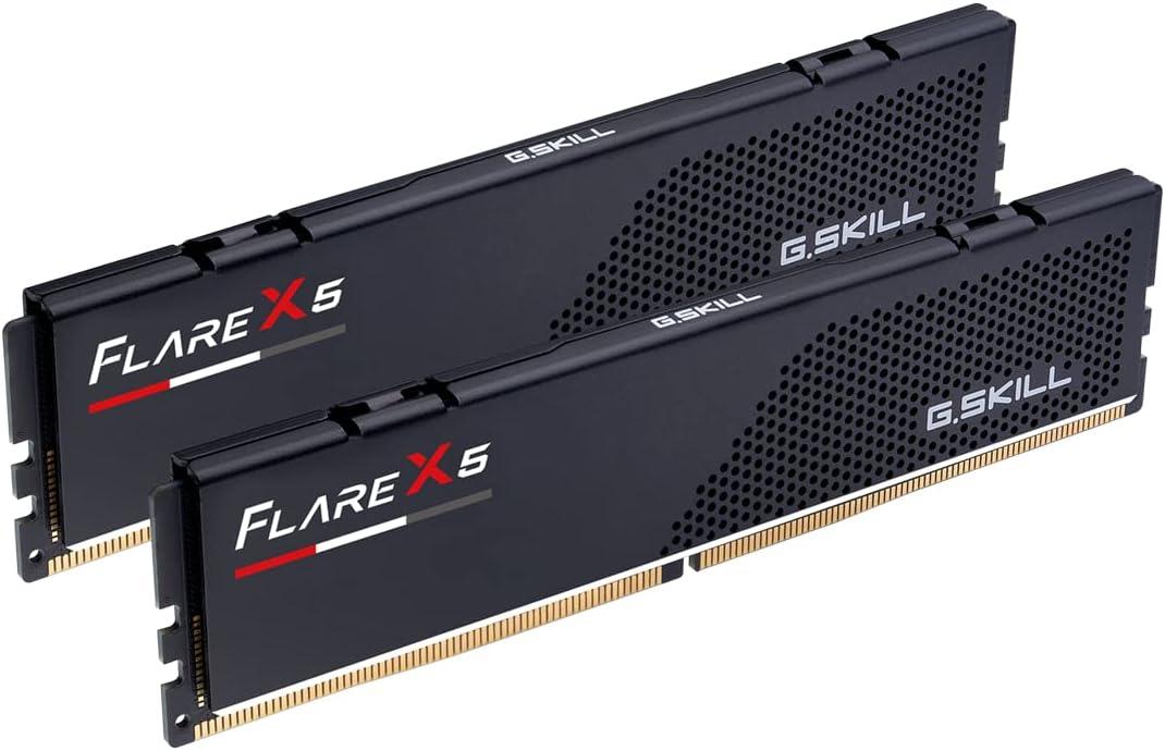 G.SKILL Flare X5 Series DDR5 RAM (AMD Expo & Intel XMP 3.0) 32GB (2x16GB) 6000MT/s CL36-36-36-96 1.35V Desktop Computer Memory U-DIMM - Matte Black (F5-6000J3636F16GX2-FX5)