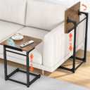 Tv Tray Table Set of 2, 8-Level Adjustable Height Couch Side Table90 Tilt Angle Adjustments C-Shaped End Table, with Phone & Tablet Slot Sofa Computer Desk for Couch, Sofa, Bed, Chair, Living Room, 2 pcs